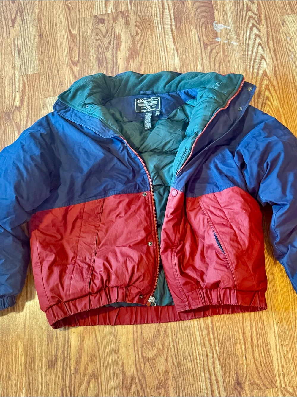 Vintage Colorblock Puffer Jacket